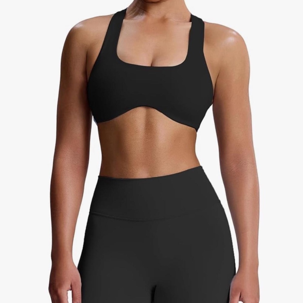 Women's Black Racerback Sports Bra Size Small